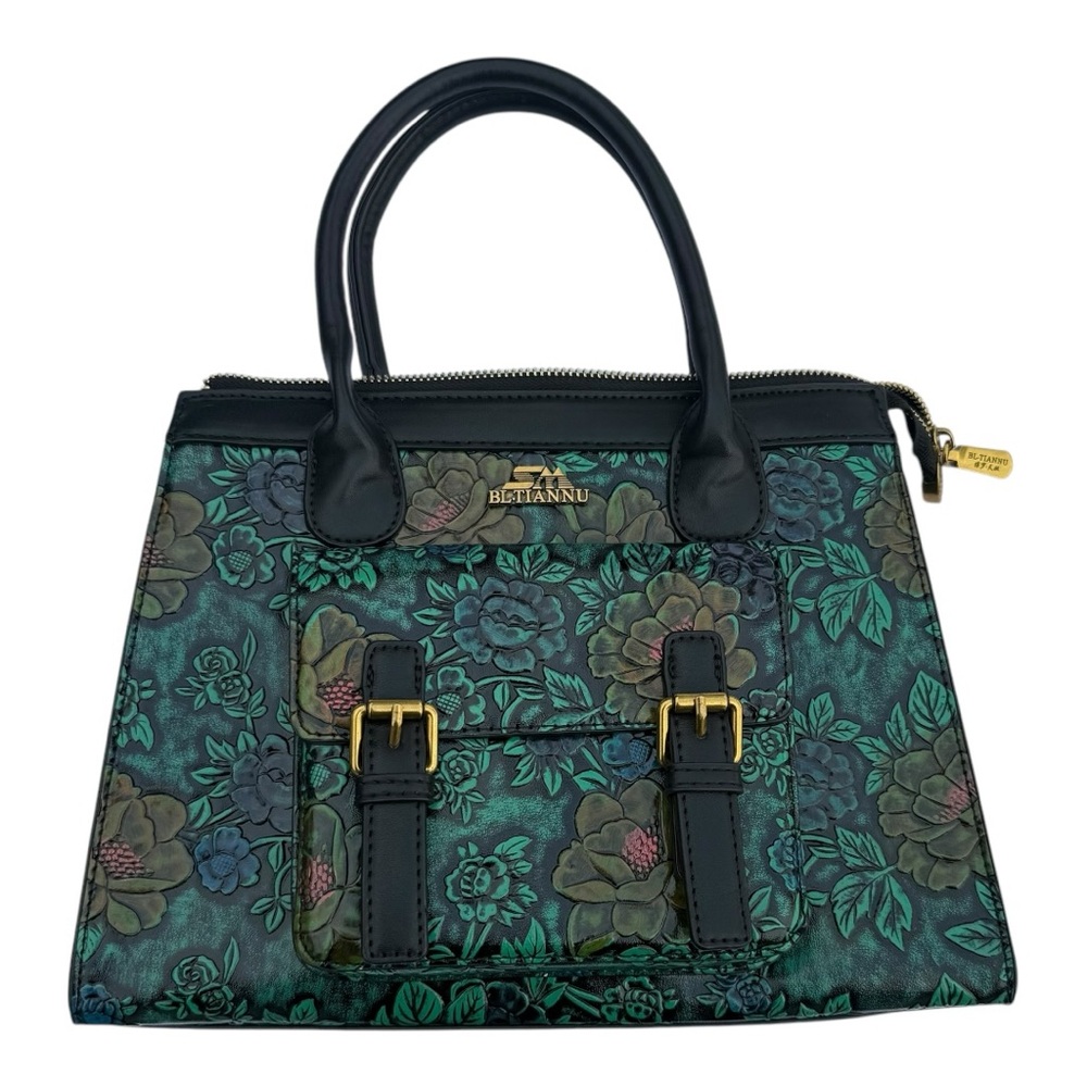Floral Black Handbag